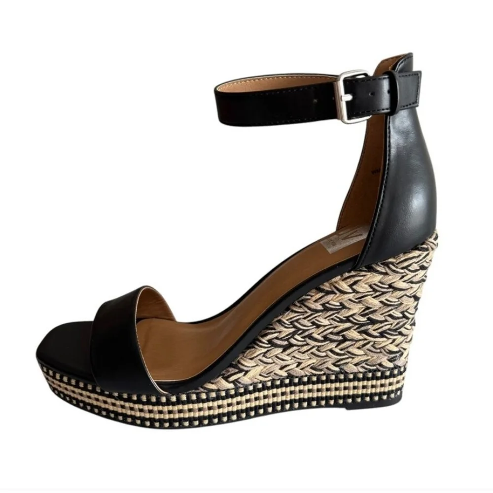 Black Wedge Sandals
